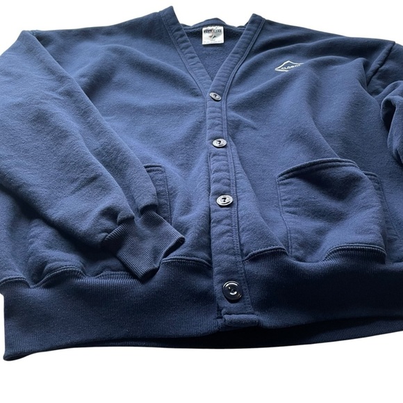 Vintage Streetwear Clorox Bleach Sweatshirt Cardigan Fleece Blue Size Large OS - Picture 5 of 9